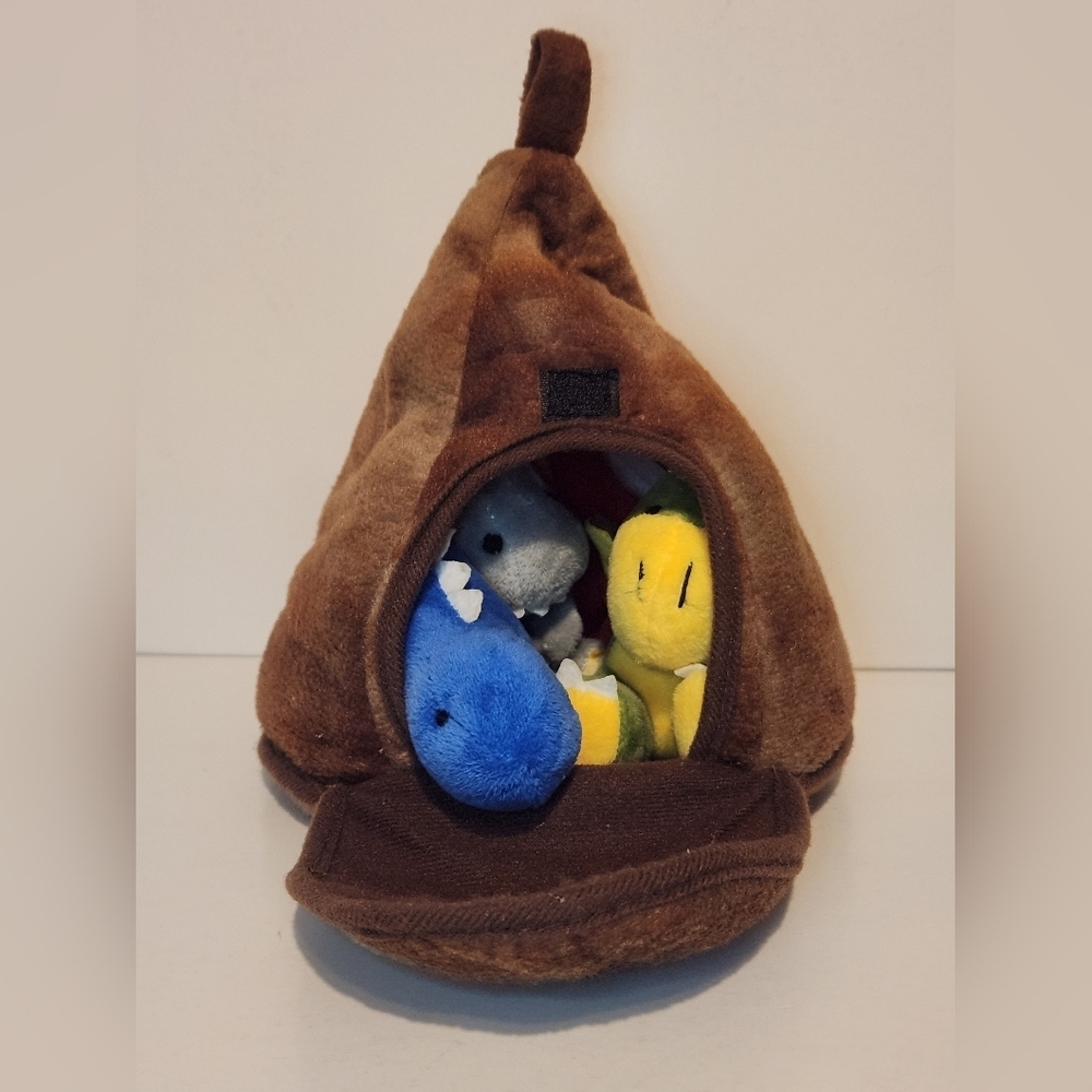 Dinosaur Volcano Cave with 4 Dinosaurs Stuffed Animal Plush